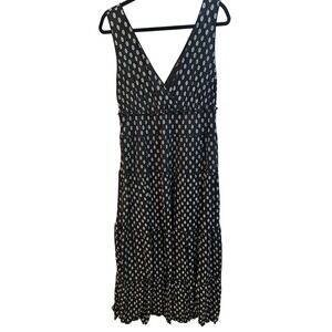 Style & Co Womens XL Black White Tile Print Tiered Maxi Dress 19025DT805 NWT